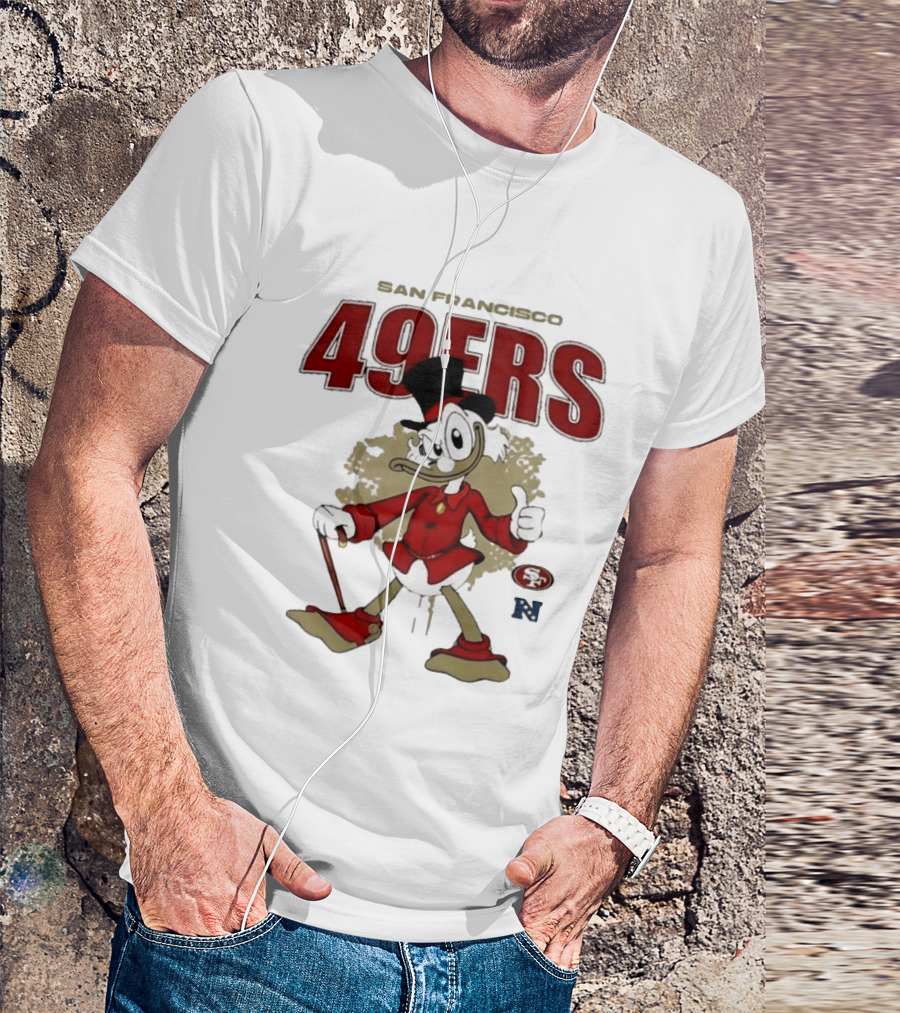 San Francisco 49ers Scrooge McDuck Crossover NFL Collaboration T-Shirt