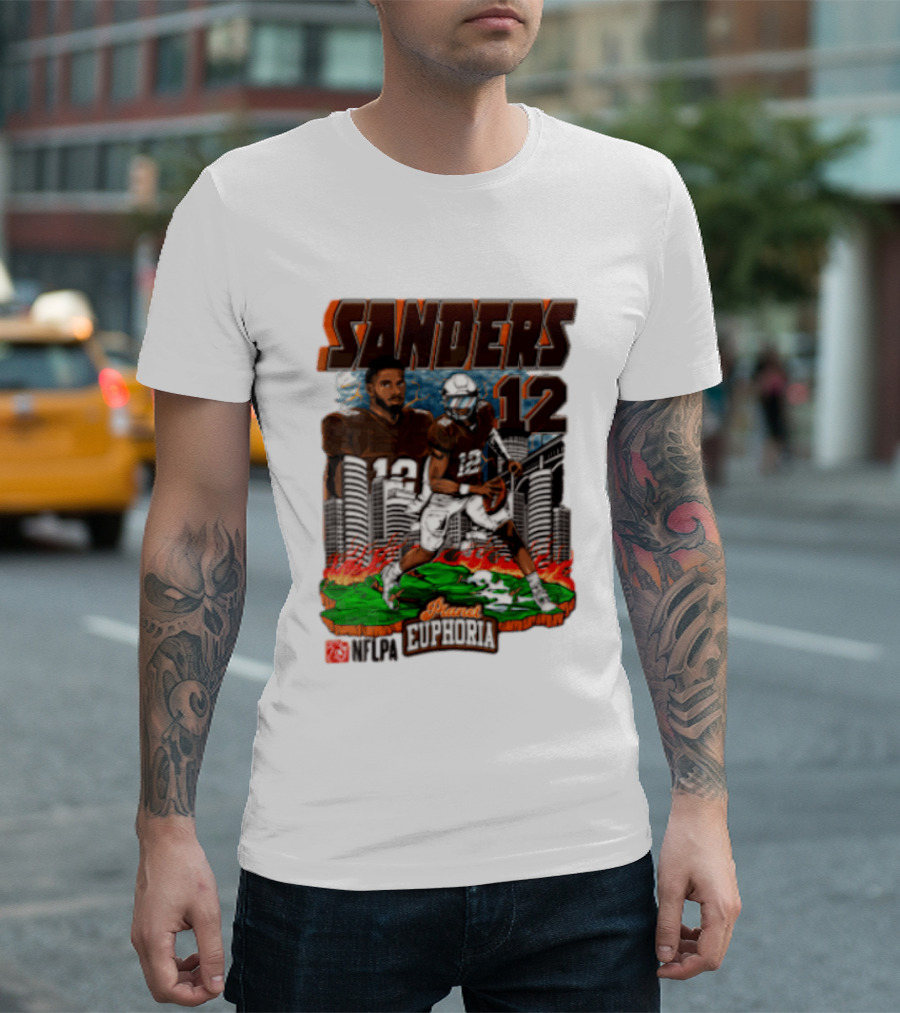 Sanders 12 Football Legend Euphoria NFCA Brand T-Shirt