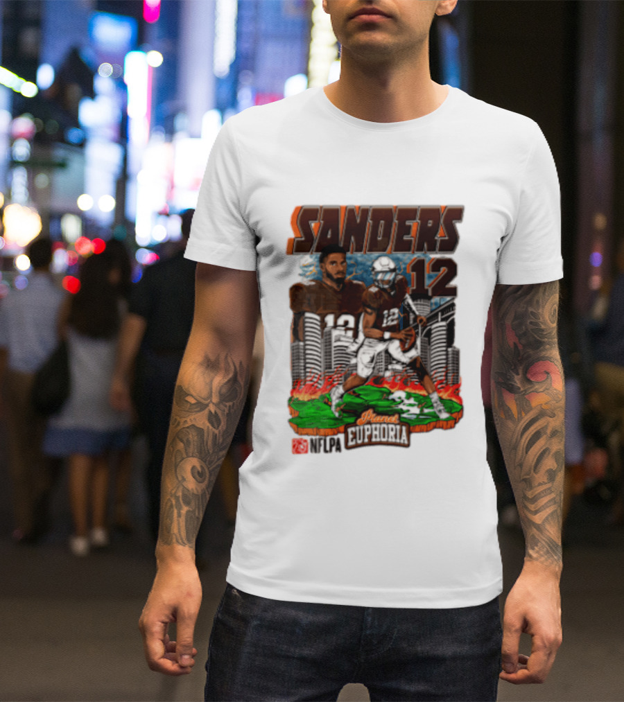 Sanders 12 Football Legend Euphoria NFCA Brand T-Shirt