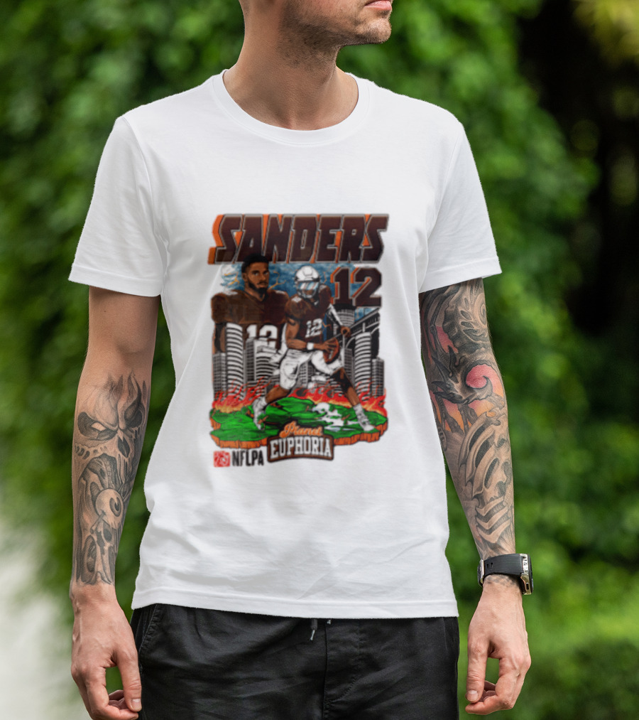 Sanders 12 Football Legend Euphoria NFCA Brand T-Shirt