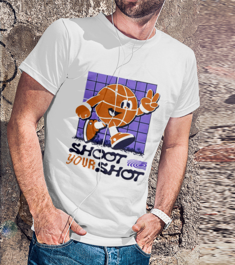 Shoot Your Shot Retro Basketball Character Peace Sign T-Shirt