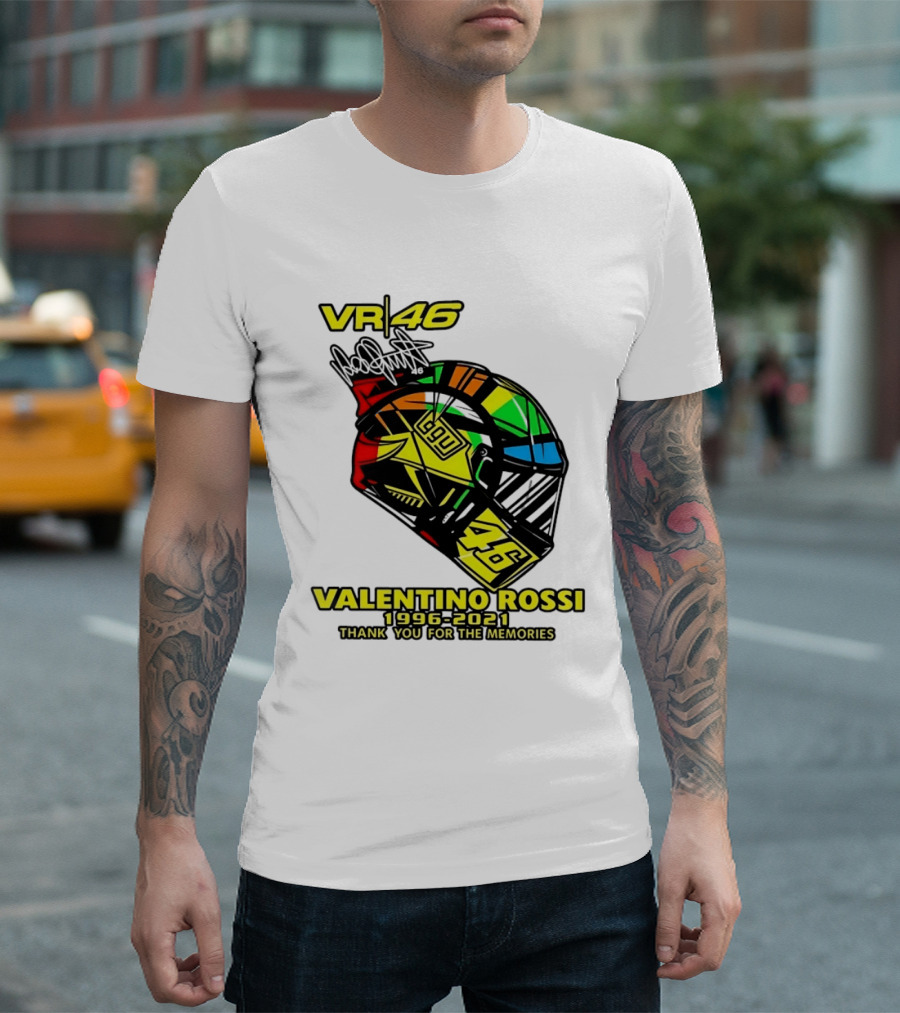 Valentino Rossi VR46 1996 2021 Thank You For The Memories Helmet T-Shirt