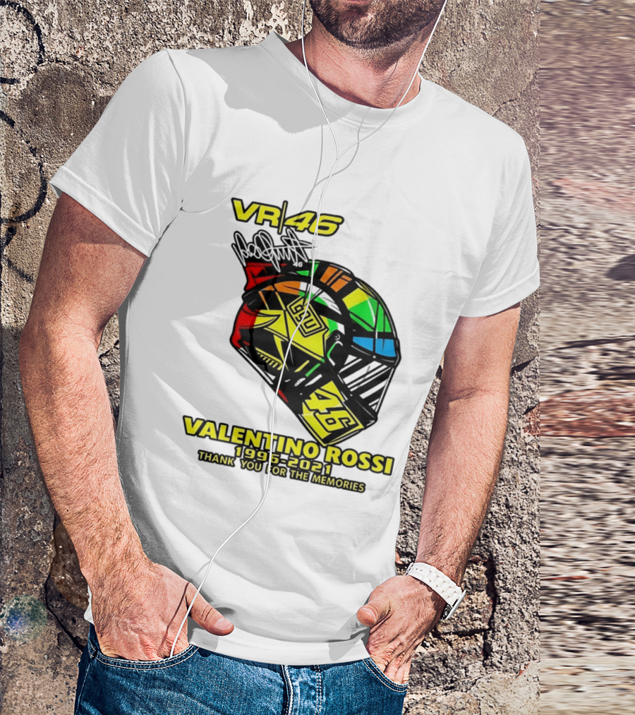 Valentino Rossi VR46 1996 2021 Thank You For The Memories Helmet T-Shirt