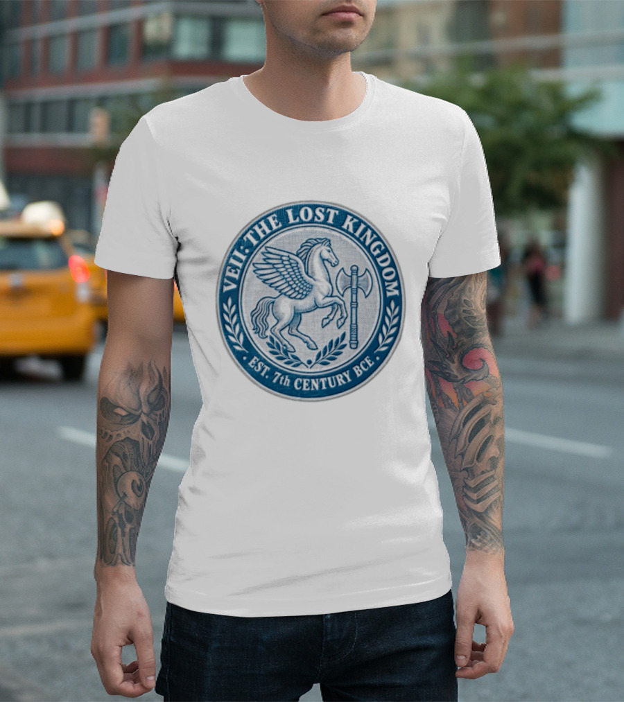 Veii The Lost Kingdom Est. 7th Century BCE Pegasus Horse Battle Axe T-Shirt