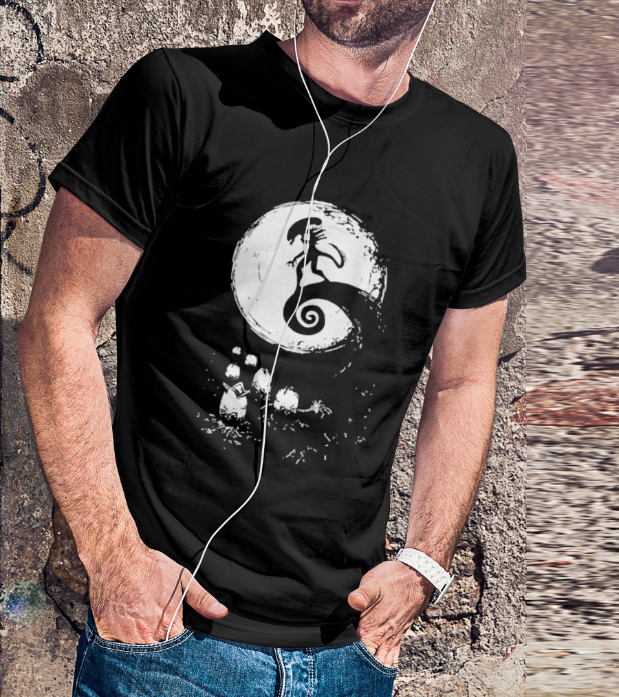 Alien Xenomorph Nightmare Before Christmas Mashup T-Shirt