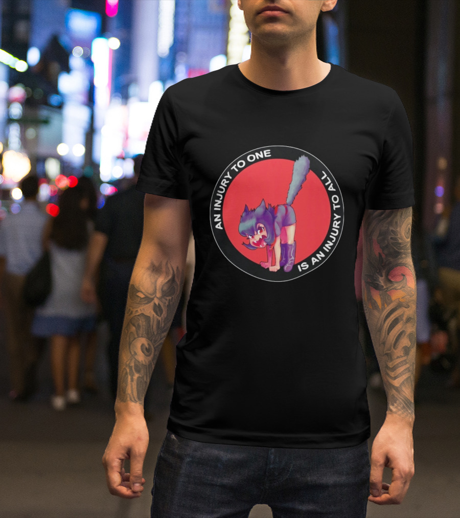 An Injury To One Is An Injury To All Cat Girl Red T-Shirt