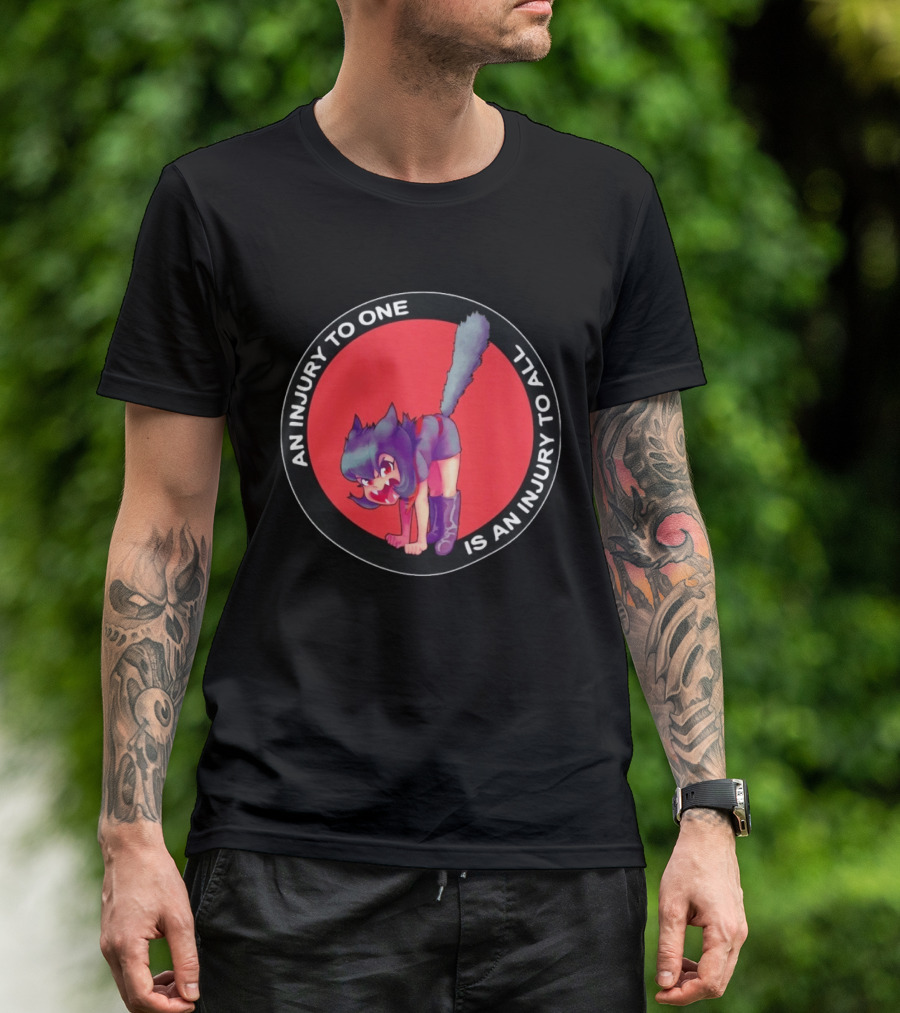 An Injury To One Is An Injury To All Cat Girl Red T-Shirt