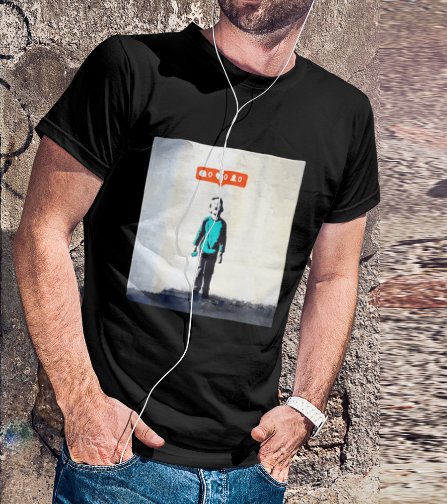 Boy With Zero Social Media Notifications And Screaming Expression T-Shirt