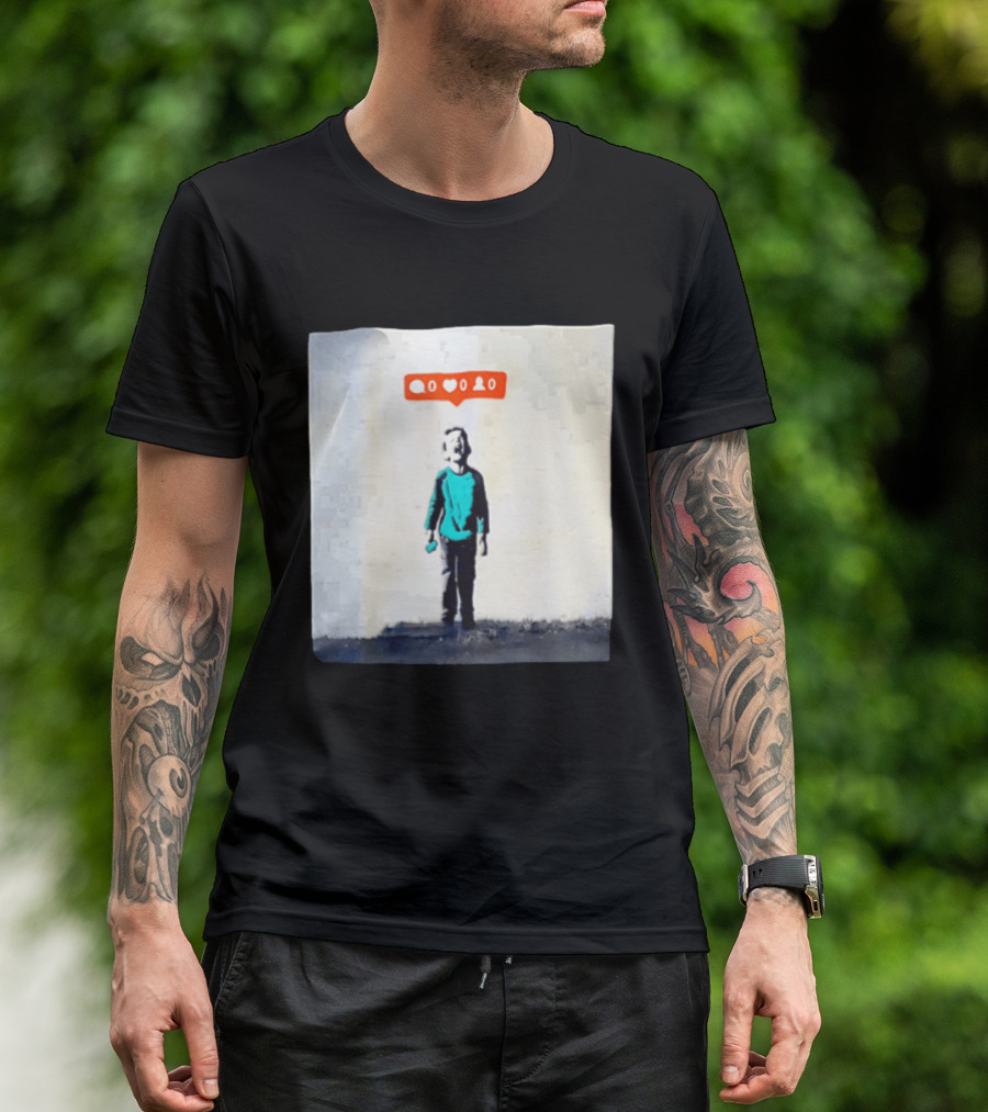 Boy With Zero Social Media Notifications And Screaming Expression T-Shirt