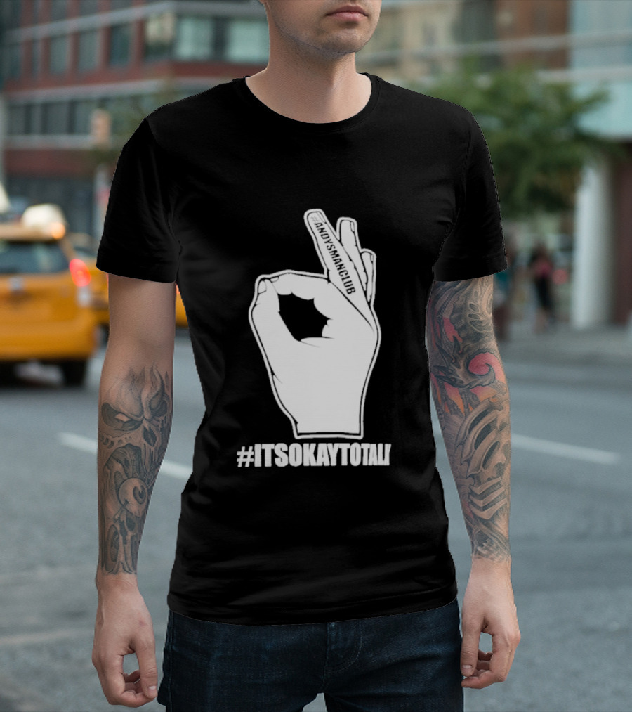 Andysmanclub Itsokaytotalk It's Okay To Talk Hand Gesture T-Shirt