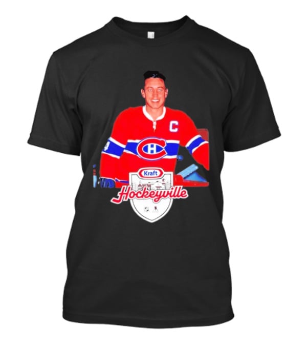 Jean Béliveau Montreal Canadiens Kraft Hockeyville Canadiens Logo Vintage Hockey T-Shirt