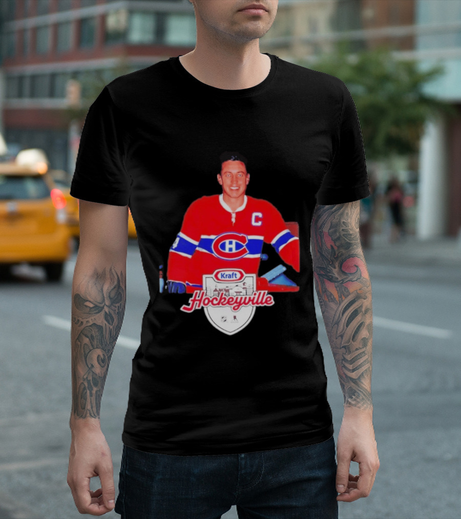 Jean Béliveau Montreal Canadiens Kraft Hockeyville Canadiens Logo Vintage Hockey T-Shirt
