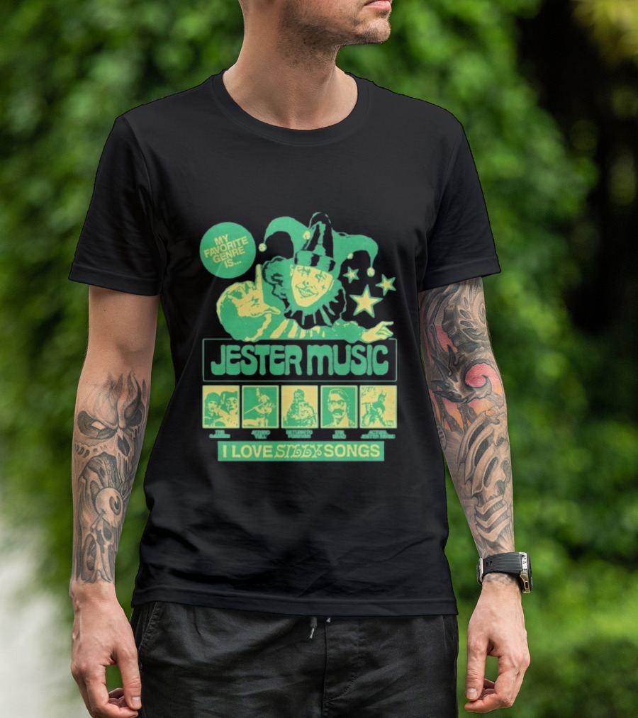 Jester Music My Favorite Genre Is The Garden Jethro Tull Return To Forever The Dead I Love Silly Songs T-Shirt