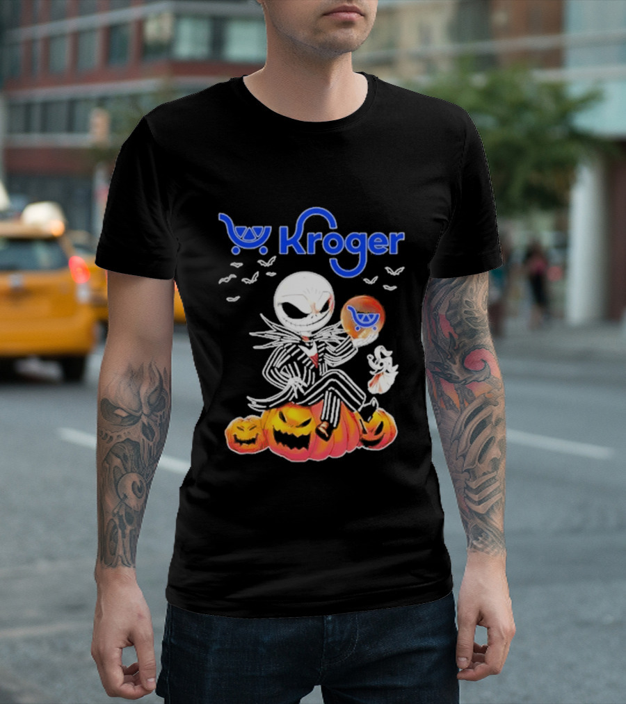 Kroger Jack Skellington Zero Halloween Pumpkin Balloons T-Shirt