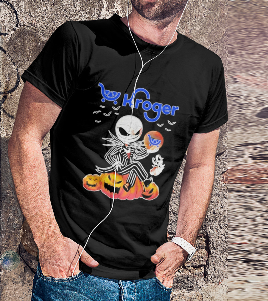Kroger Jack Skellington Zero Halloween Pumpkin Balloons T-Shirt