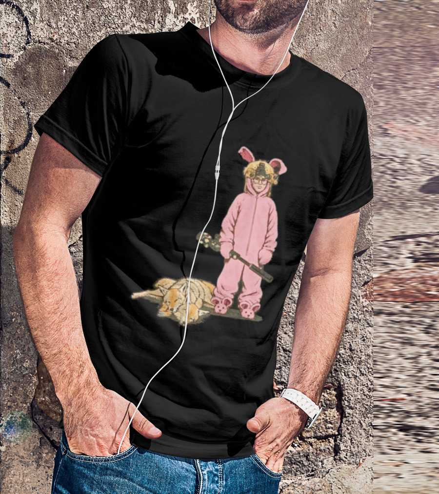 Pink Nightmare Bunny Suit Coyote Hunting Sniper T-Shirt