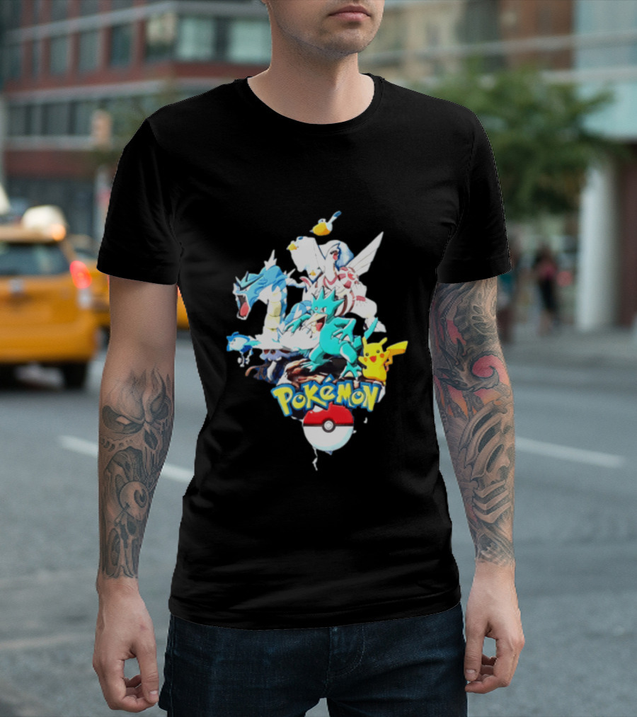Pokemon Pikachu Gyarados Ralts Golduck Pelipper Dialga Poke Ball T-Shirt
