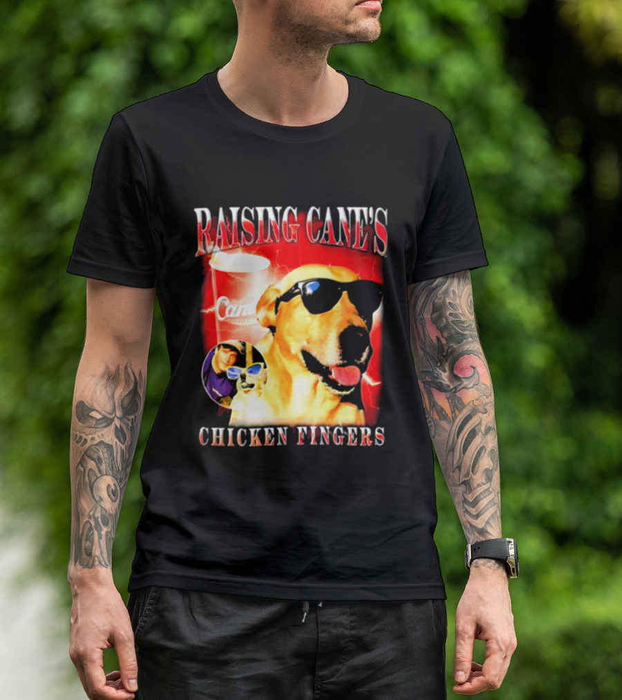 Raising Cane's Labrador Sunglasses Cup Chicken Fingers T-Shirt