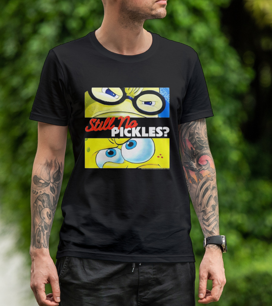 SpongeBob SquarePants Still No Pickles Nickelodeon Eyes Close Up T-Shirt