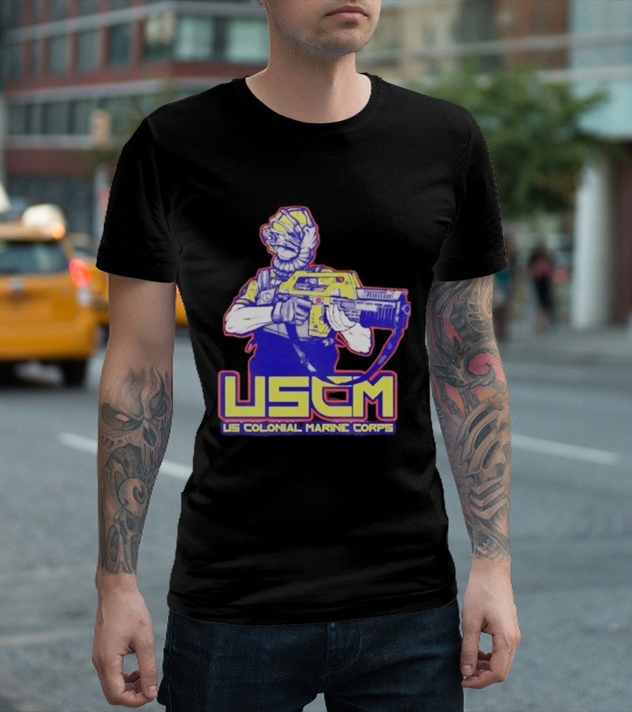 USCM US Colonial Marine Corps Alien Warrior T-Shirt