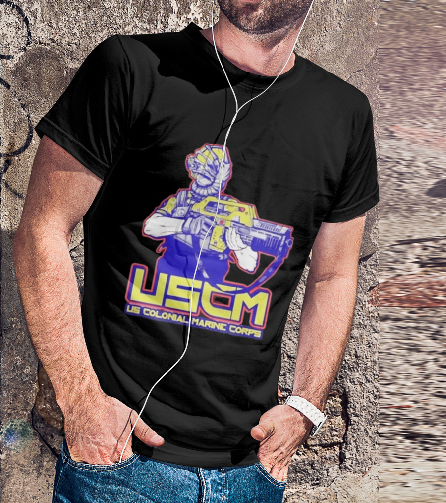 USCM US Colonial Marine Corps Alien Warrior T-Shirt