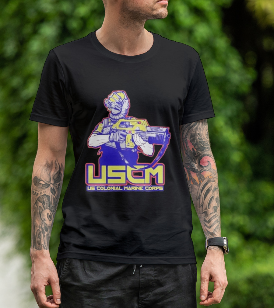USCM US Colonial Marine Corps Alien Warrior T-Shirt