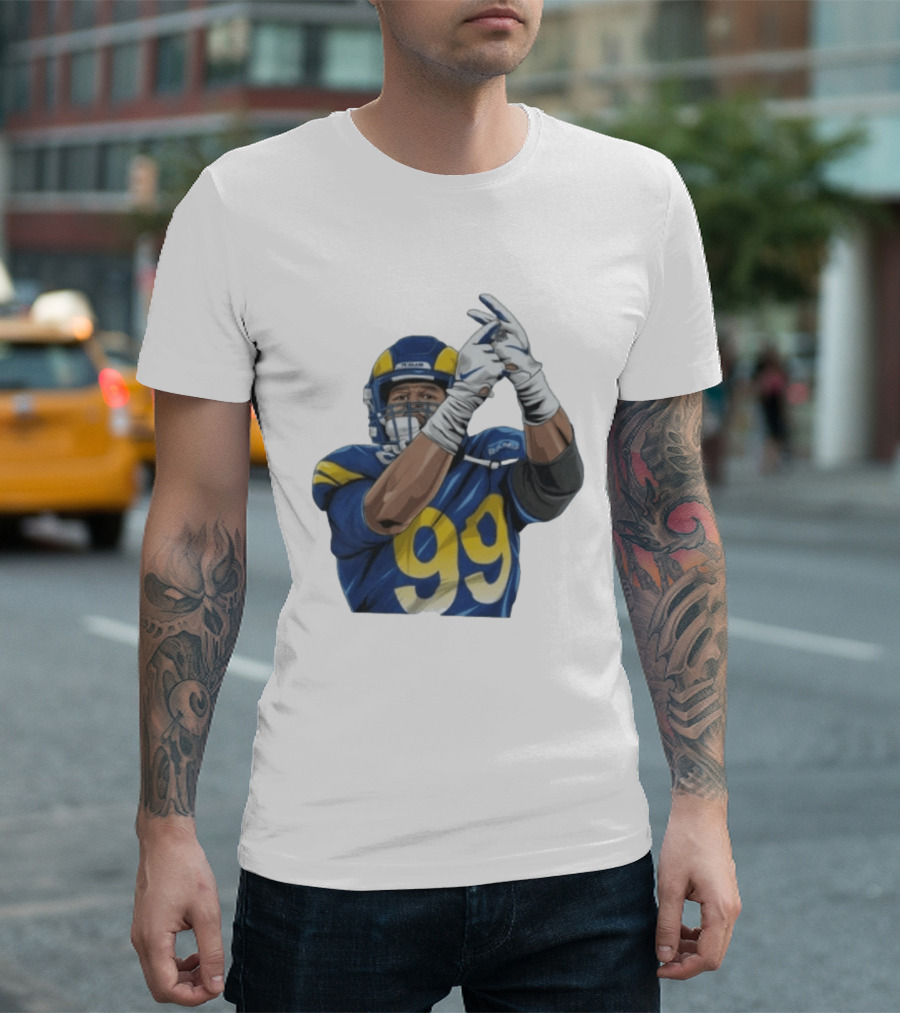 Aaron Donald No 99 Los Angeles Rams AD99 Blue And Yellow Football Gear T-Shirt