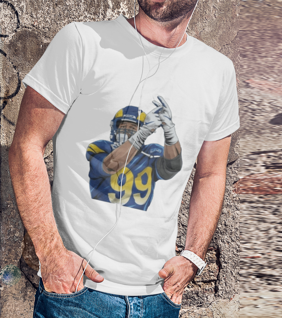 Aaron Donald No 99 Los Angeles Rams AD99 Blue And Yellow Football Gear T-Shirt