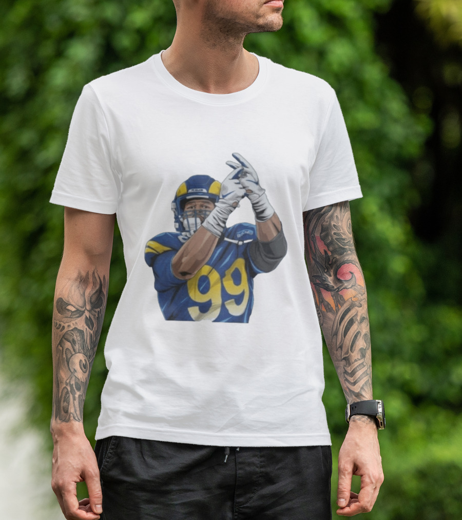 Aaron Donald No 99 Los Angeles Rams AD99 Blue And Yellow Football Gear T-Shirt