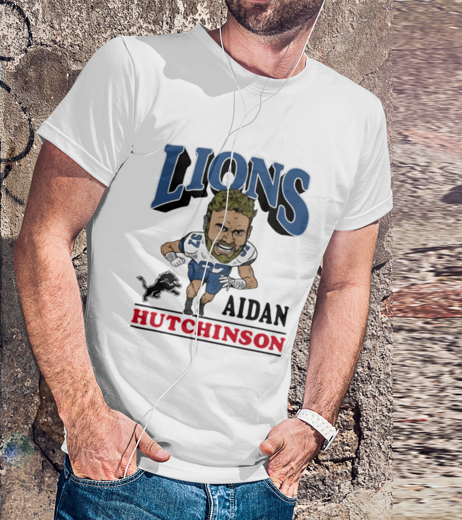 Lions Aidan Hutchinson Caricature 97 T-Shirt