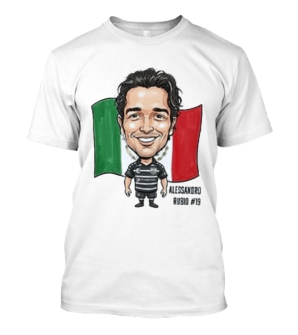 Alessandro Rubio No 19 Caricature Mexico Flag Football Jersey T-Shirt
