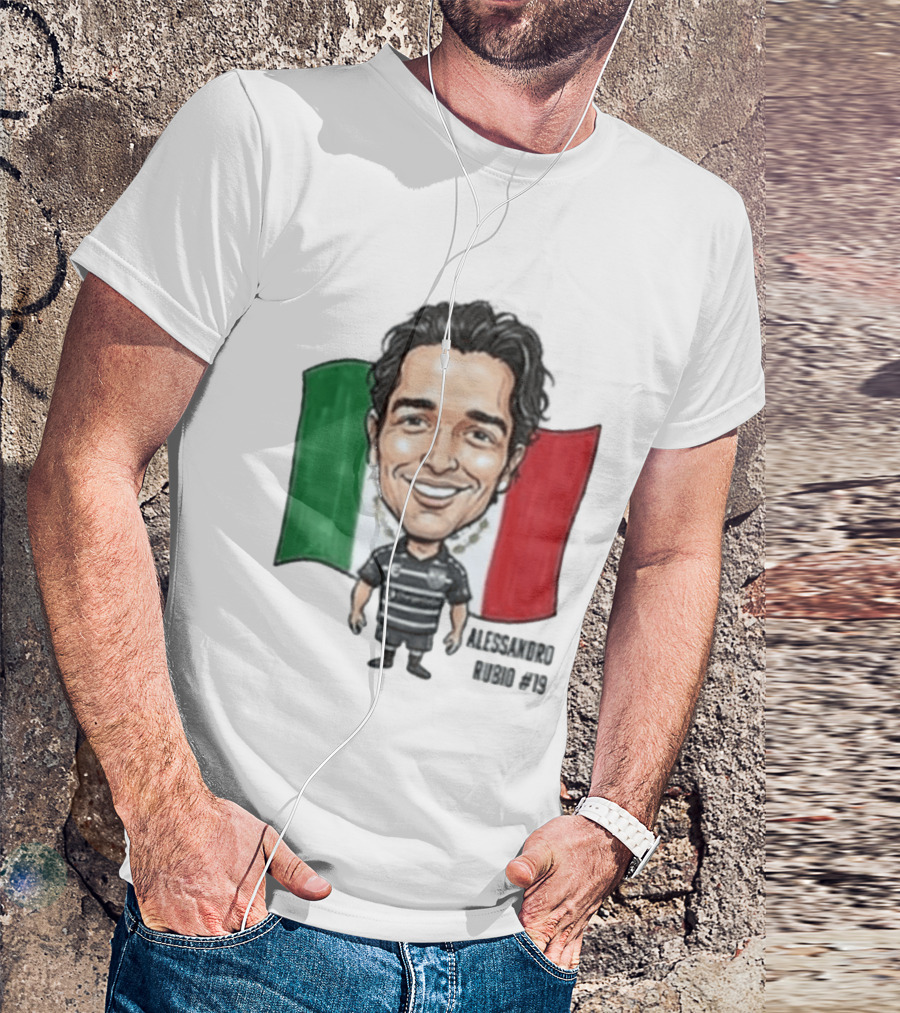 Alessandro Rubio No 19 Caricature Mexico Flag Football Jersey T-Shirt