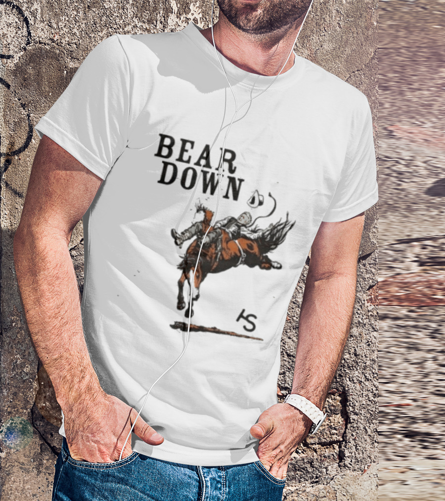 Bear Down Cowboy Rodeo Bucking Horse 15 T-Shirt