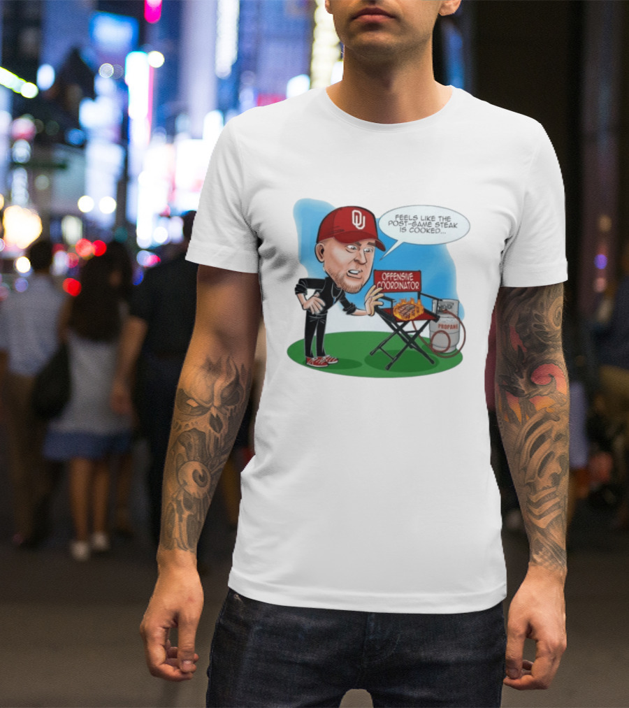 Brent Venables Oklahoma Sooners Offensive Coordinator Cartoon Steak Propane T-Shirt