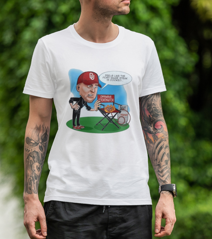 Brent Venables Oklahoma Sooners Offensive Coordinator Cartoon Steak Propane T-Shirt
