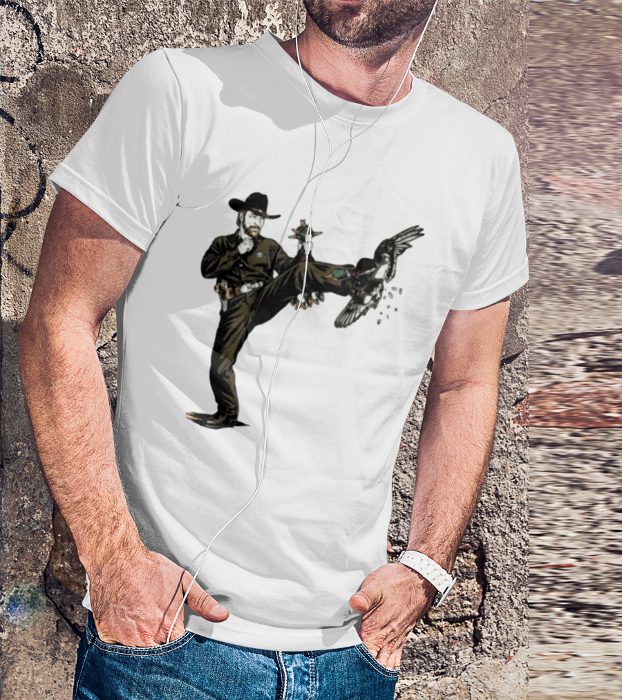 Chuck Norris Roundhouse Kick Duck Hunting Action T-Shirt