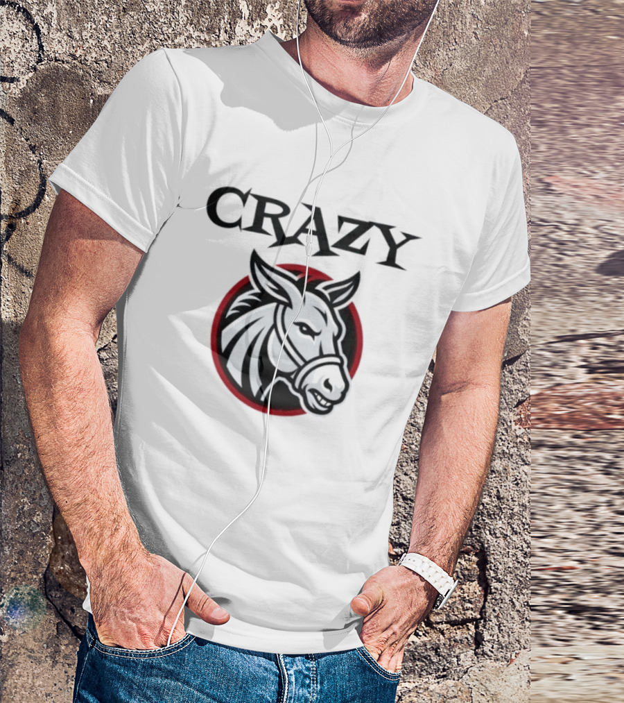 CRAZY Donkey Animal Face Circle T-Shirt
