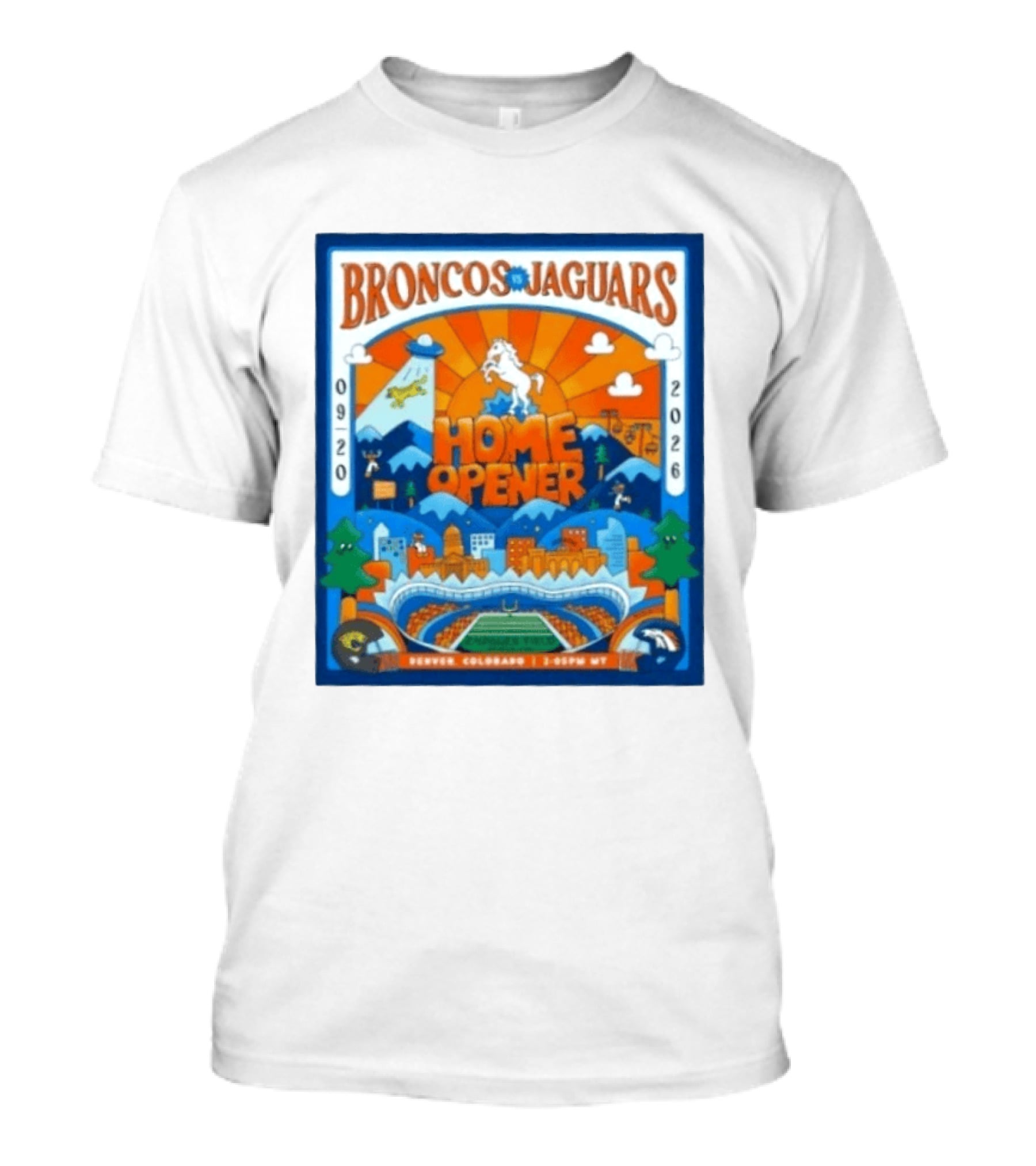 Broncos Vs Jaguars 2026 Home Opener Denver Colorado Football Clash 09 20 T-Shirt