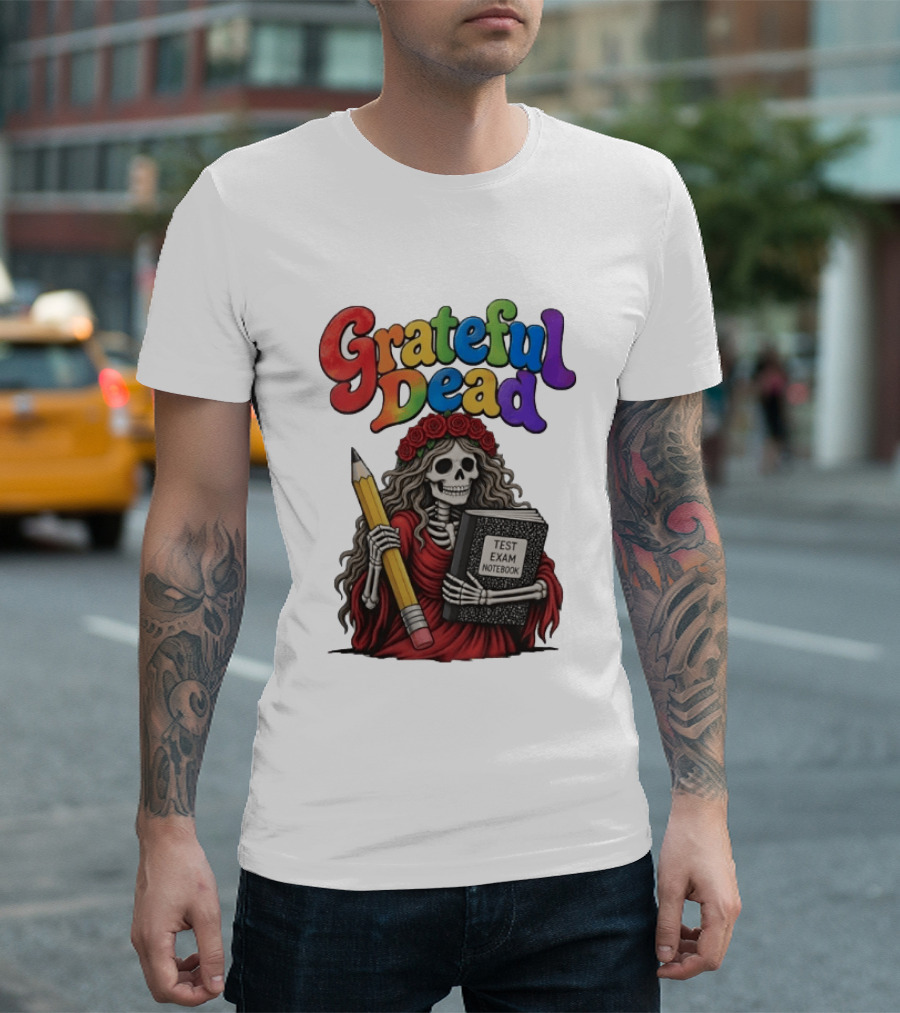 Grateful Dead Skeleton Test Exam Notebook With Pencil T-Shirt