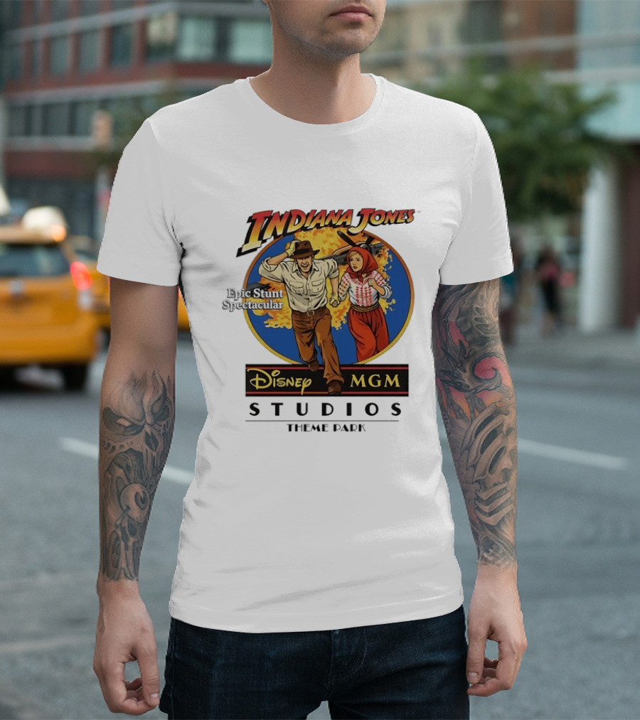 Indiana Jones Epic Stunt Spectacular Disney MGM Studios Theme Park T-Shirt