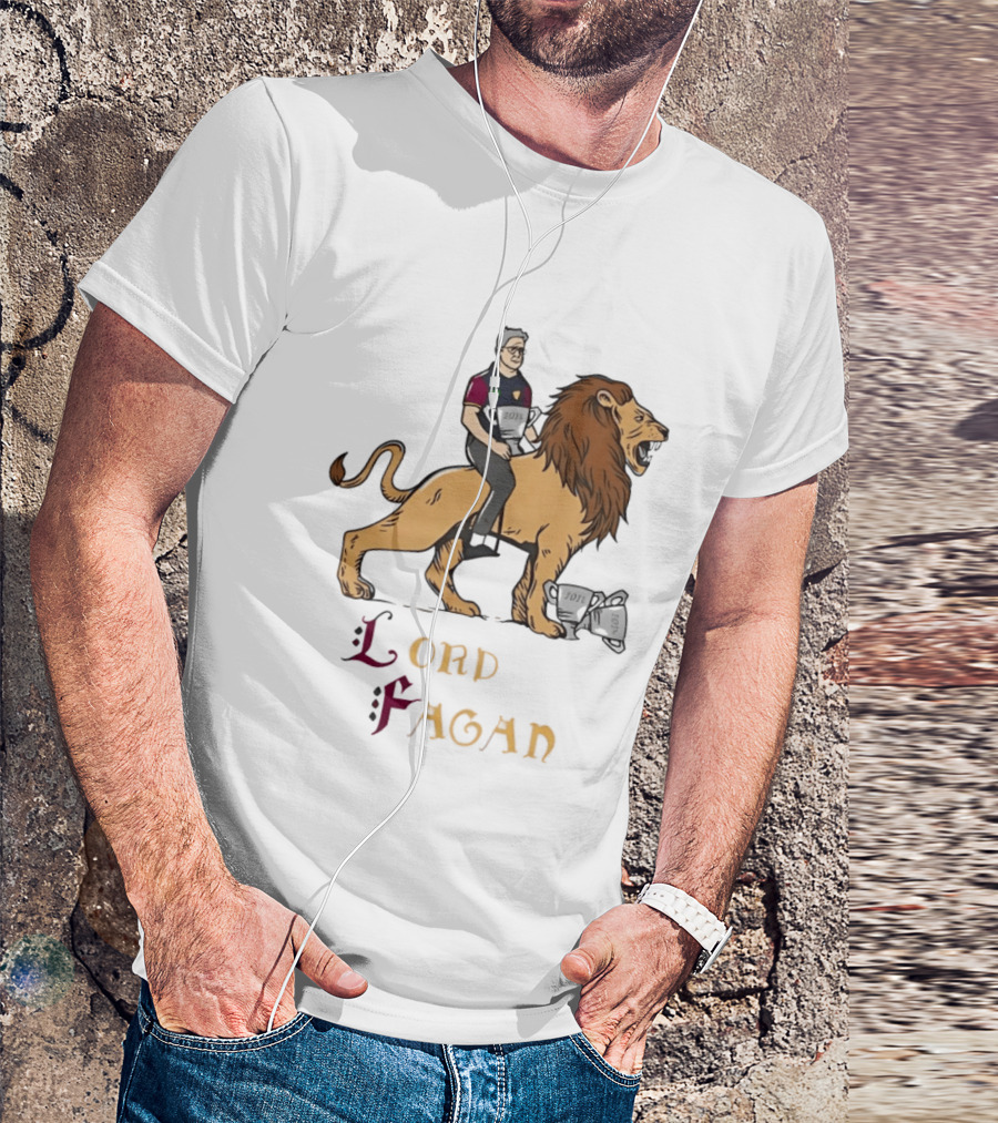 Lord Fagan Brisbane Lions 2024 Premiership Trophy Holder Riding Lion T-Shirt