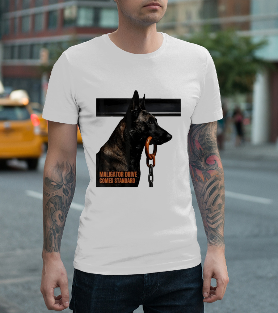 Maligator Drive Comes Standard Belgian Malinois Iron Bar Handler T-Shirt