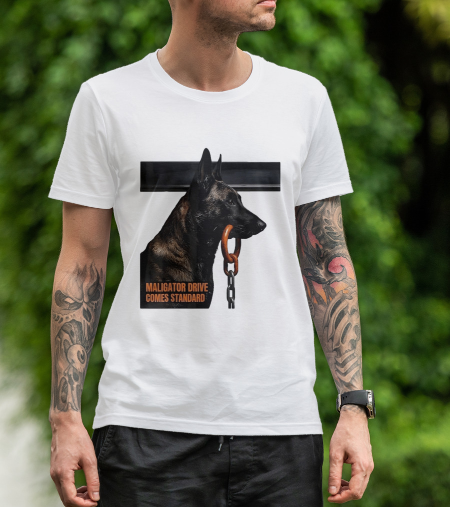 Maligator Drive Comes Standard Belgian Malinois Iron Bar Handler T-Shirt
