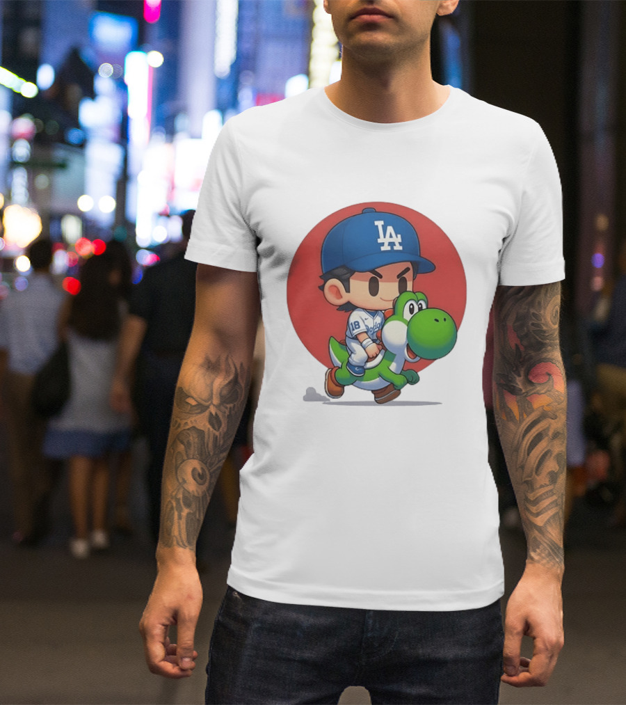 Los Angeles Dodgers Shohei Ohtani 18 Riding Yoshi T-Shirt