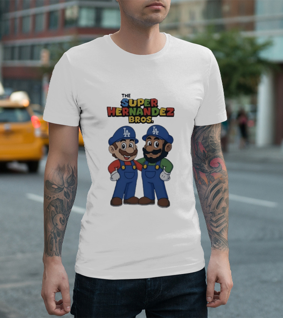 The Super Hernandez Bros Los Angeles Dodgers LA Cap Characters T-Shirt