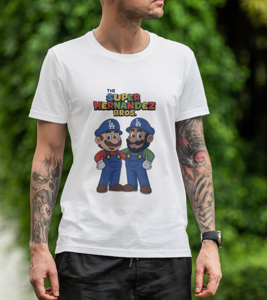 The Super Hernandez Bros Los Angeles Dodgers LA Cap Characters T-Shirt