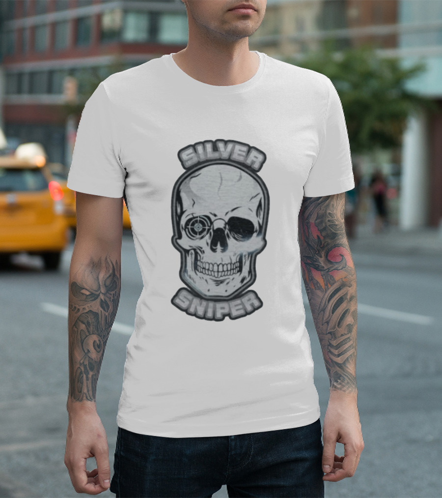 TJ Crawford Skull Target Silver Sniper T-Shirt