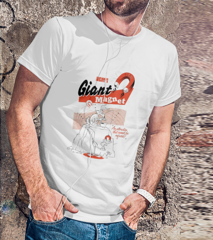 ACME Giant Magnet Wile E Coyote Road Runner Stimulation Speed T-Shirt