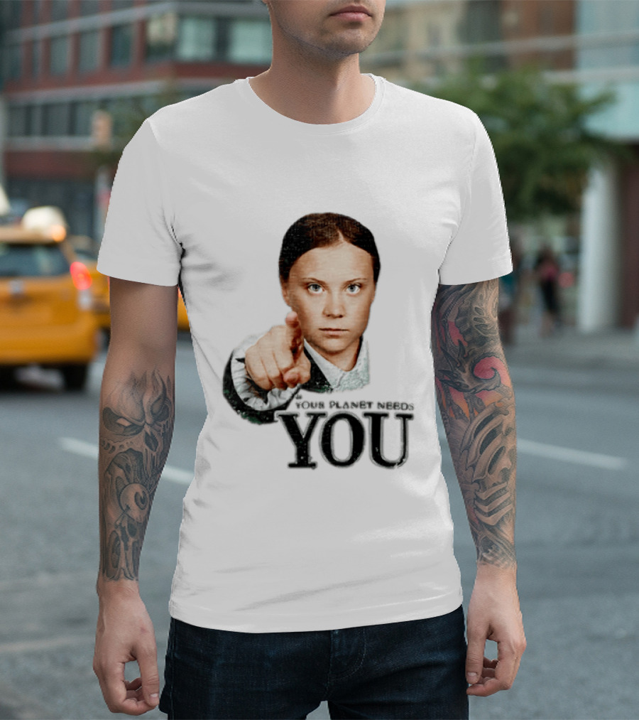 Your Planet Needs You Girl Pointing Iconic Call To Action T-Shirt