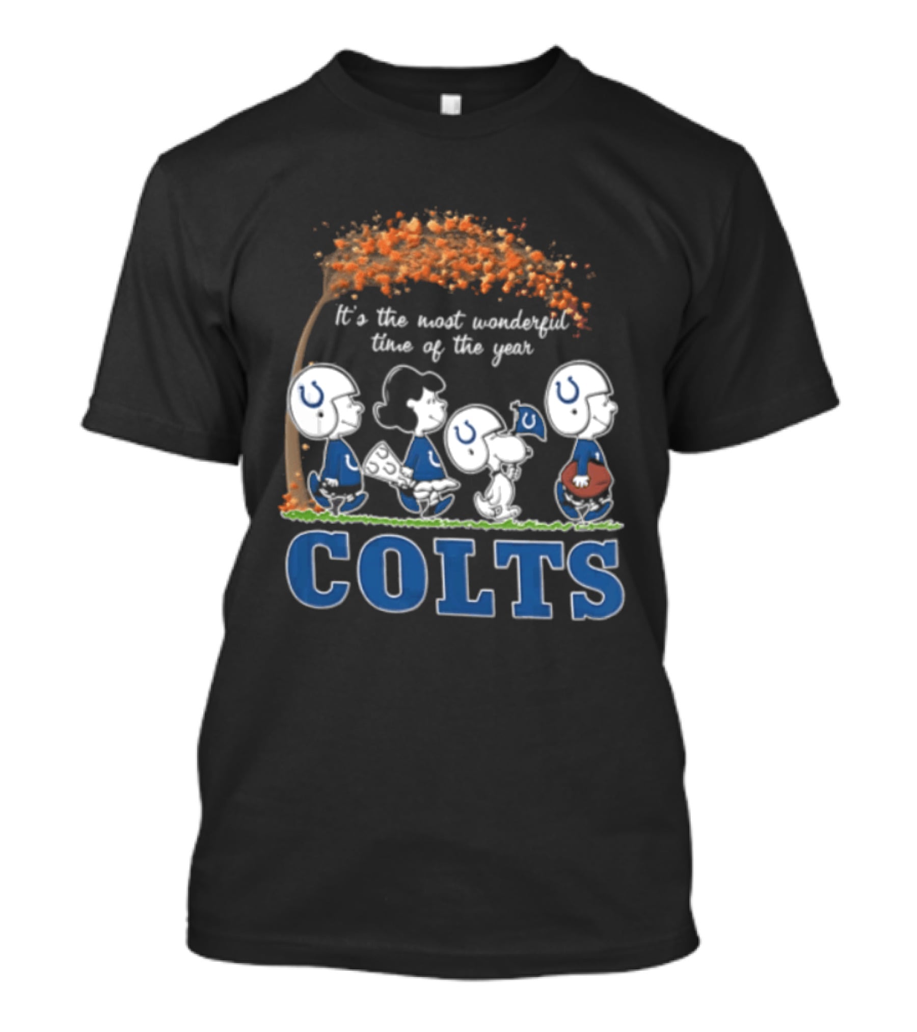 Charlie Brown Snoopy Colts Football It's The Most Wonderful Time Of The Year T-Shirt